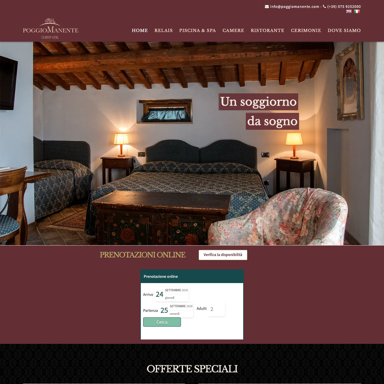 Il sito di Poggiomanente Country Hotel